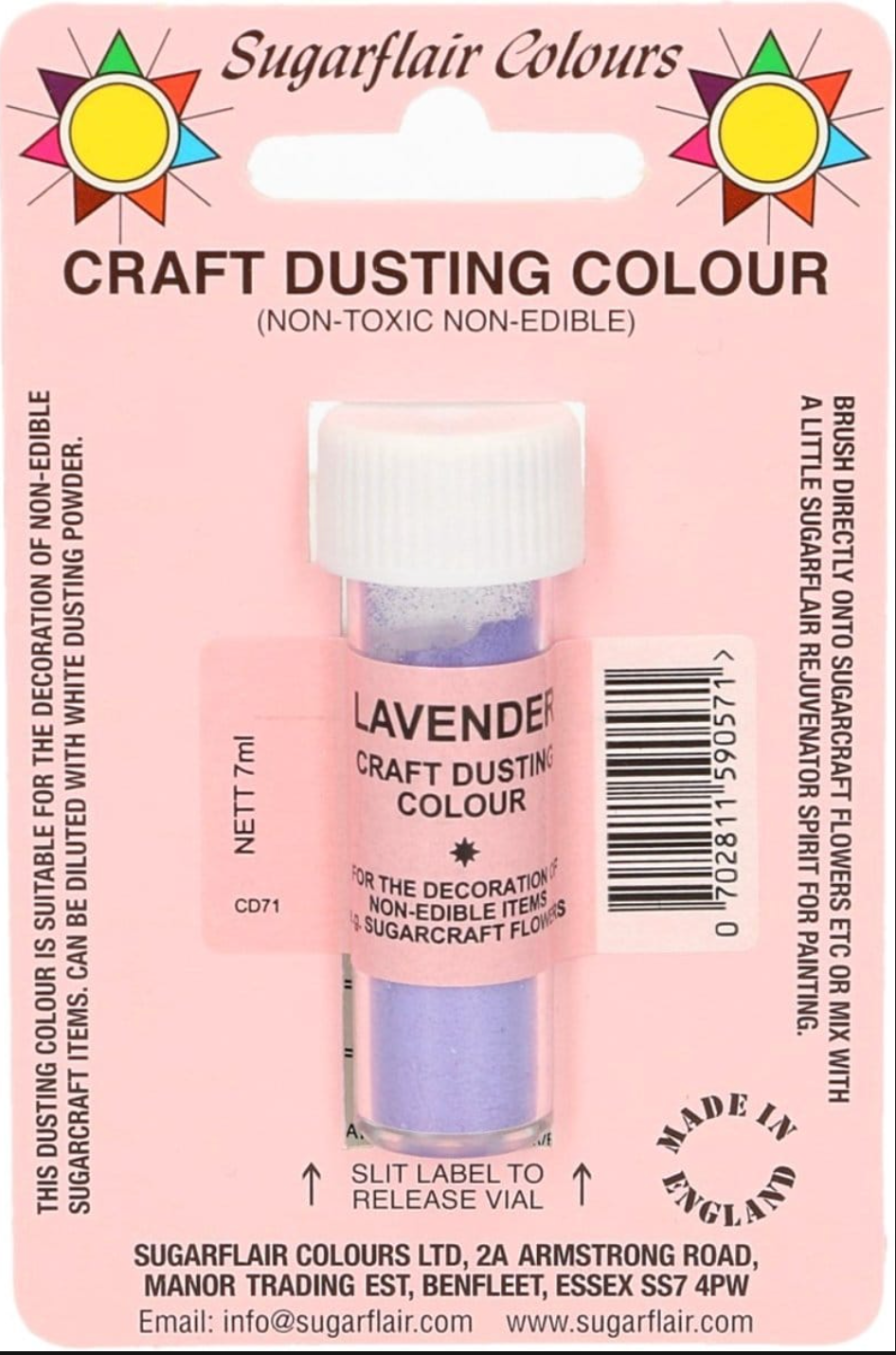 Sugarflair  Craft Dusting -275ml CHOOSE A COLOUR