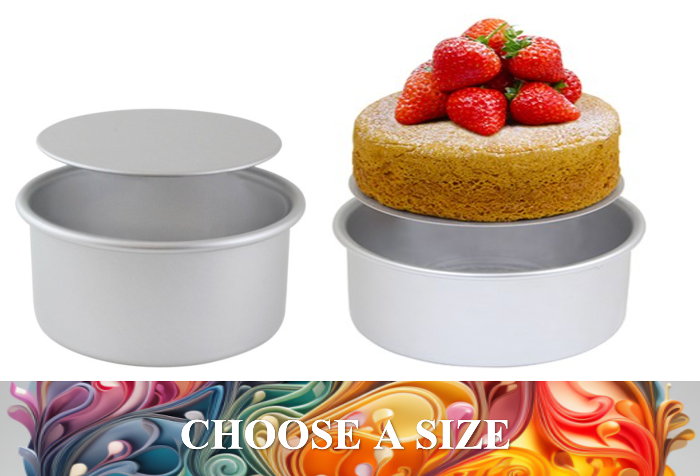 CAKE BAKING TIN LOOSE  BASE- ROUND (PME 3" deep) CHOOSE A SIZE