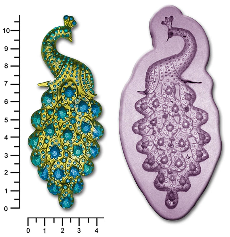 BROOCH  PEACOCK LARGE-MOULD